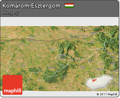 Satellite 3D Map of Komárom-Esztergom