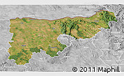 Satellite 3D Map of Komárom-Esztergom, lighten, desaturated