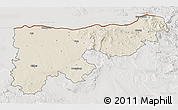 Shaded Relief 3D Map of Komárom-Esztergom, lighten, semi-desaturated