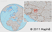 Gray Location Map of Komárom-Esztergom, within the entire country