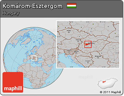 Gray Location Map of Komárom-Esztergom