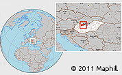 Gray Location Map of Komárom-Esztergom, highlighted country, within the entire country