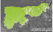 Physical Map of Komárom-Esztergom, darken, desaturated