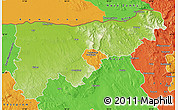 Physical Map of Komárom-Esztergom, political outside