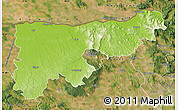 Physical Map of Komárom-Esztergom, satellite outside