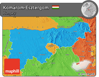 Political Map of Komárom-Esztergom