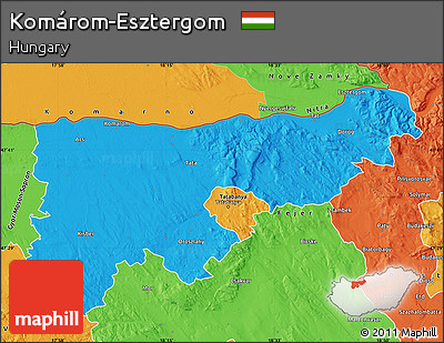 Political Map of Komárom-Esztergom