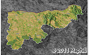 Satellite Map of Komárom-Esztergom, darken, desaturated