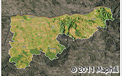Satellite Map of Komárom-Esztergom, darken, semi-desaturated