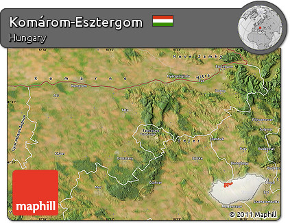 Satellite Map of Komárom-Esztergom