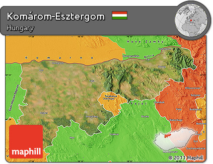 Satellite Map of Komárom-Esztergom, political outside