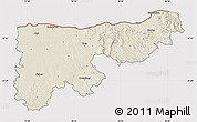 Shaded Relief Map of Komárom-Esztergom, cropped outside