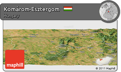 Satellite Panoramic Map of Komárom-Esztergom