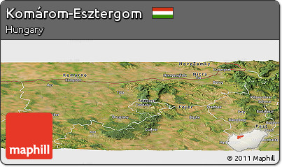Satellite Panoramic Map of Komárom-Esztergom