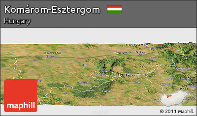 Satellite Panoramic Map of Komárom-Esztergom
