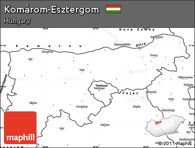 Blank Simple Map of Komárom-Esztergom