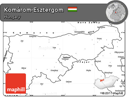Blank Simple Map of Komárom-Esztergom