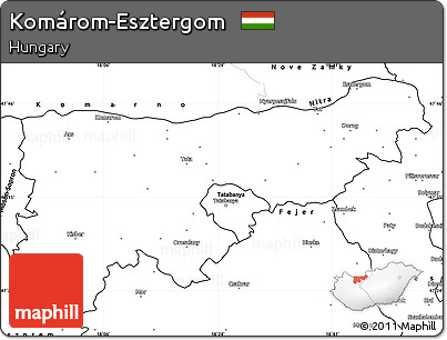 Blank Simple Map of Komárom-Esztergom