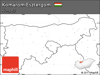 Blank Simple Map of Komárom-Esztergom, no labels
