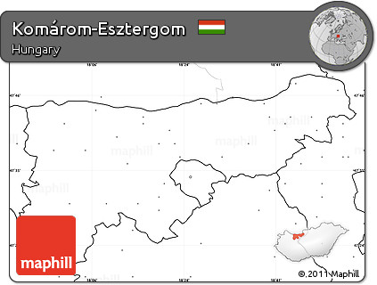 Blank Simple Map of Komárom-Esztergom, no labels