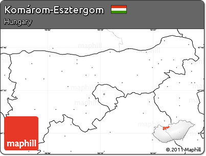 Blank Simple Map of Komárom-Esztergom, no labels