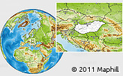 Blank Location Map of Hungary, physical outside