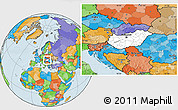 Blank Location Map of Hungary, political outside