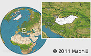 Blank Location Map of Hungary, satellite outside