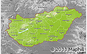 Physical Map of Hungary, desaturated