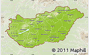 Physical Map of Hungary, lighten
