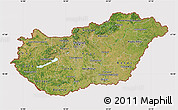 Satellite Map of Hungary, cropped outside