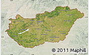 Satellite Map of Hungary, lighten