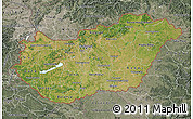Satellite Map of Hungary, semi-desaturated
