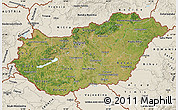 Satellite Map of Hungary, shaded relief outside