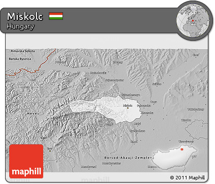 Gray 3D Map of Miskolc