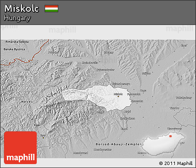 Gray 3D Map of Miskolc