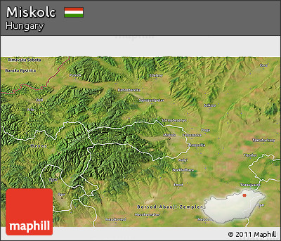 Satellite 3D Map of Miskolc