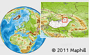 Physical Location Map of Miskolc, highlighted country