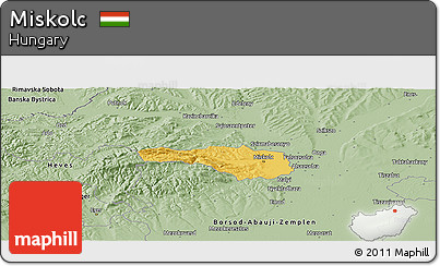 Savanna Style Panoramic Map of Miskolc