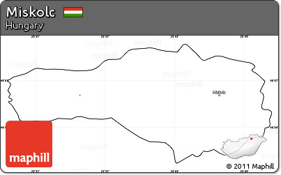 Blank Simple Map of Miskolc, cropped outside