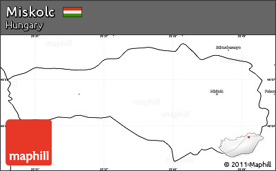 Blank Simple Map of Miskolc
