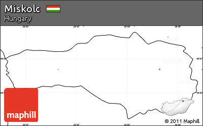 Blank Simple Map of Miskolc, no labels