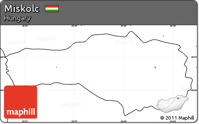Blank Simple Map of Miskolc, no labels