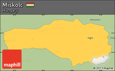Savanna Style Simple Map of Miskolc