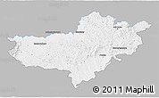 Gray 3D Map of Nógrád, single color outside