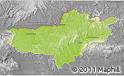 Physical 3D Map of Nógrád, desaturated