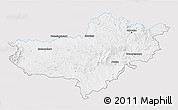 Silver Style 3D Map of Nógrád, single color outside
