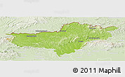 Physical Panoramic Map of Nógrád, lighten