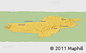 Savanna Style Panoramic Map of Nógrád, single color outside