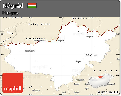 Classic Style Simple Map of Nógrád